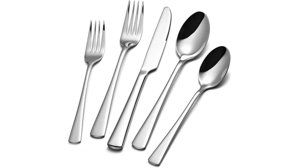 40 piece stainless steel flatware
