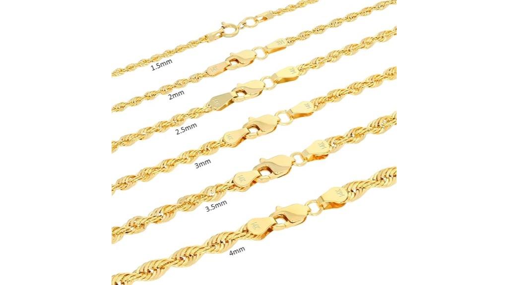adjustable gold rope chain