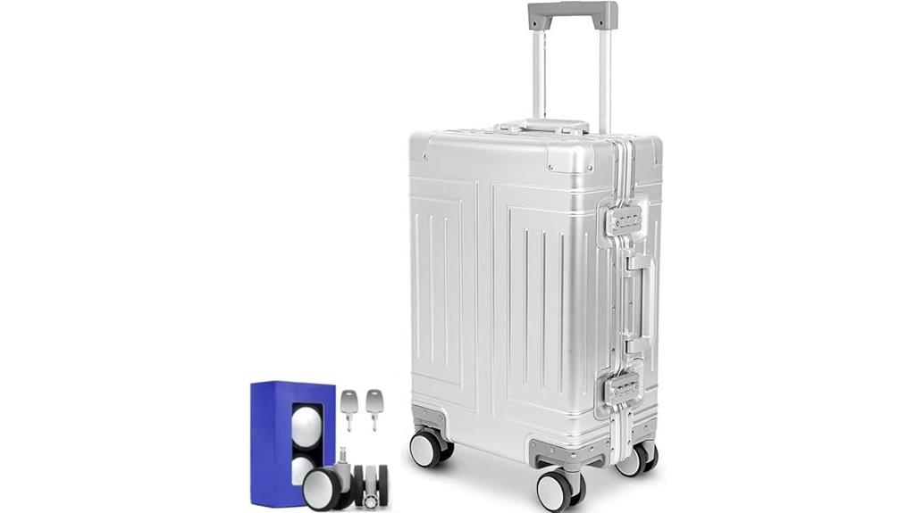 aluminum 20 inch spinner luggage