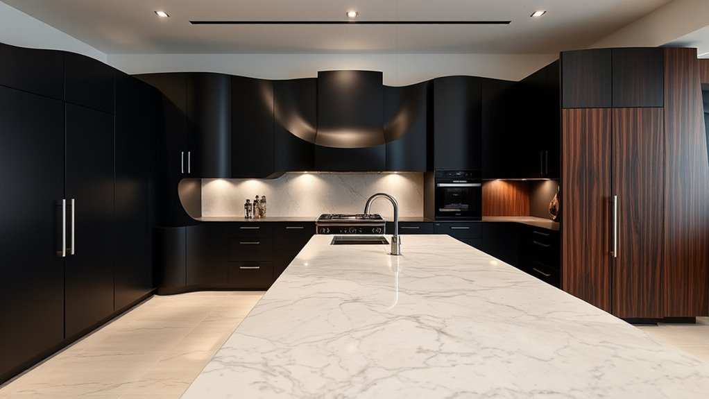 artistic asymmetrical cabinetry design