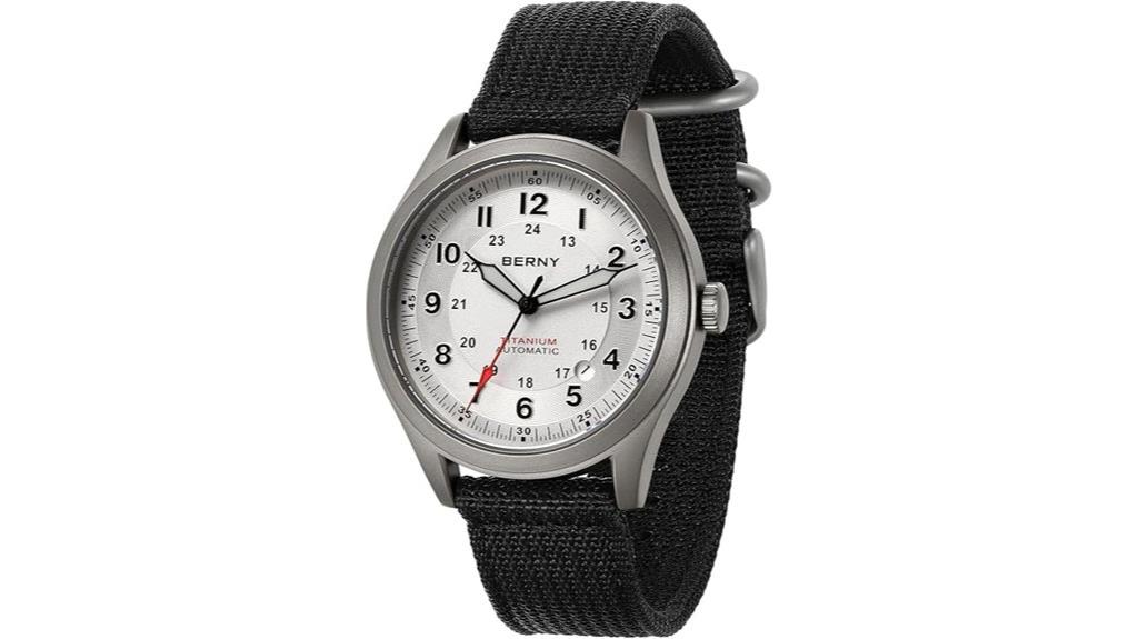 berny titanium men s watch
