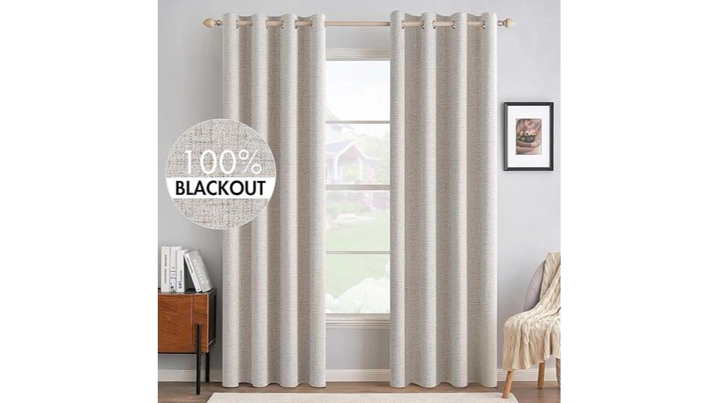 blackout linen textured curtains