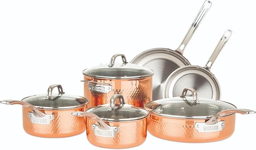 copper viking cookware set