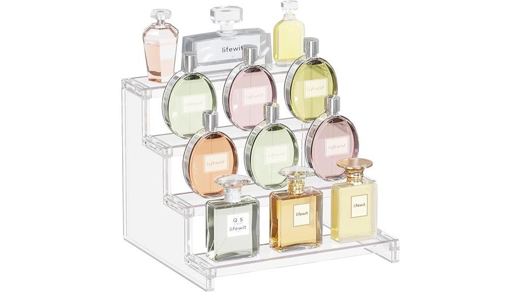 elegant 4 tier perfume display