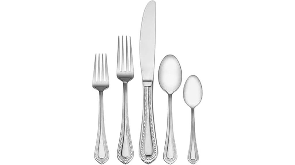 elegant 65 piece bead flatware