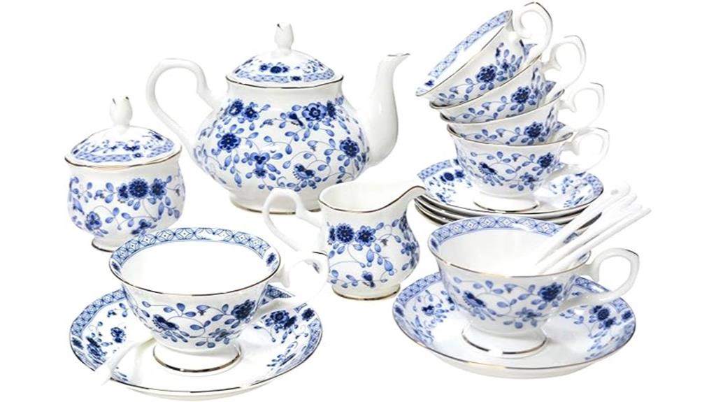 elegant 6 piece bone china