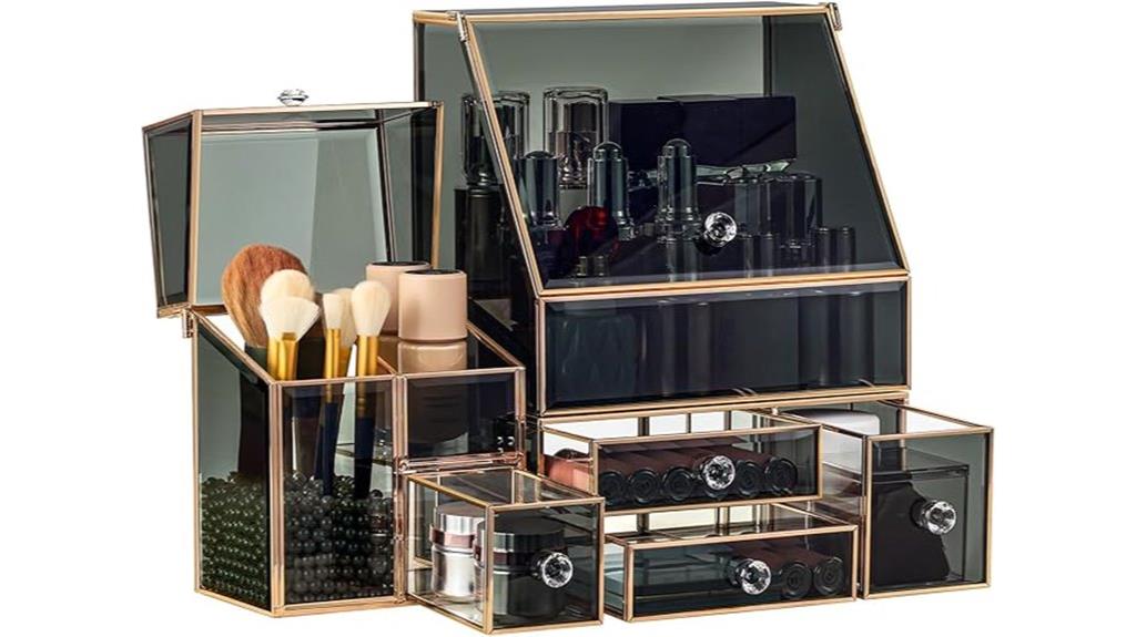 elegant clear vanity storage