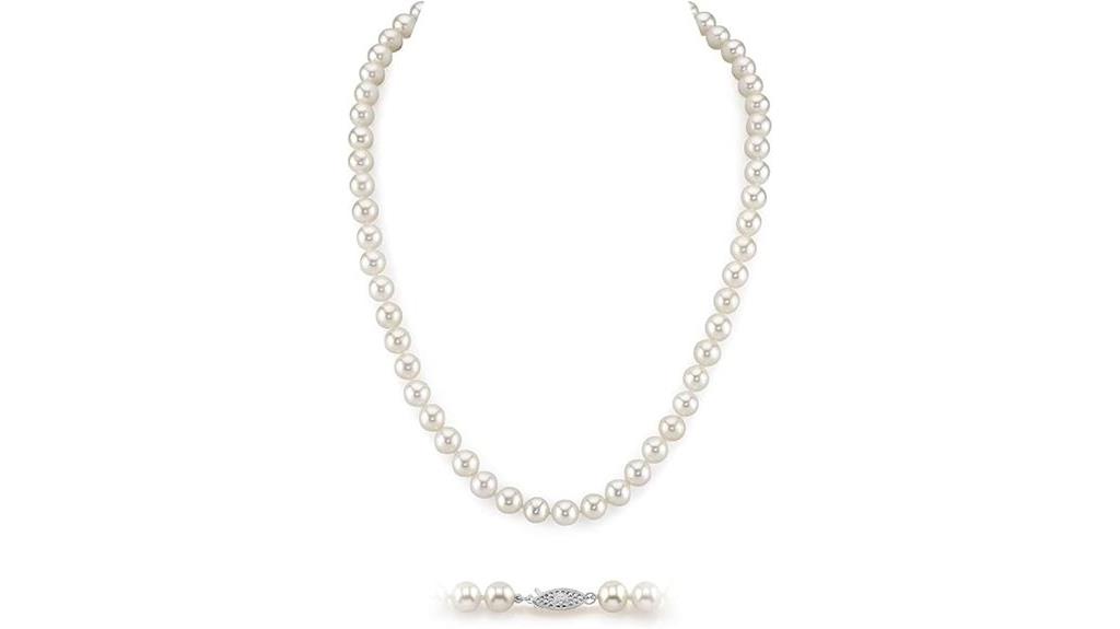 elegant genuine pearl necklace