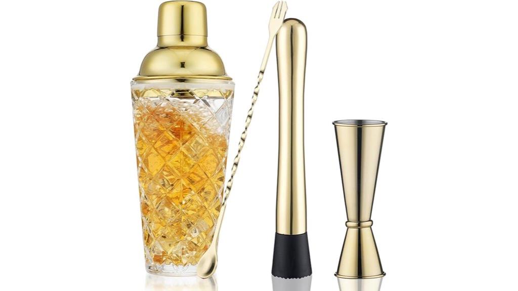 elegant gold barware set