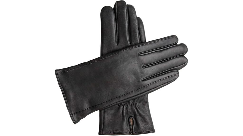 elegant leather cashmere gloves