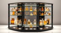 elegant luxury perfume displays
