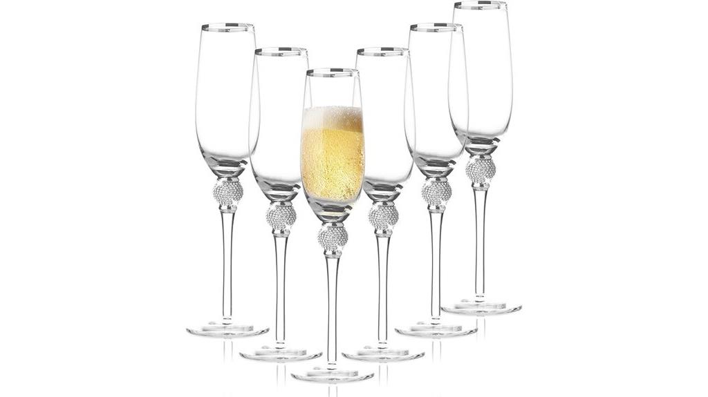 elegant six piece champagne set