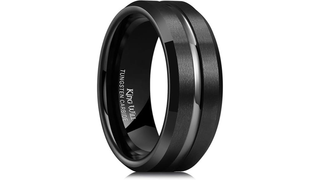elegant tungsten wedding band