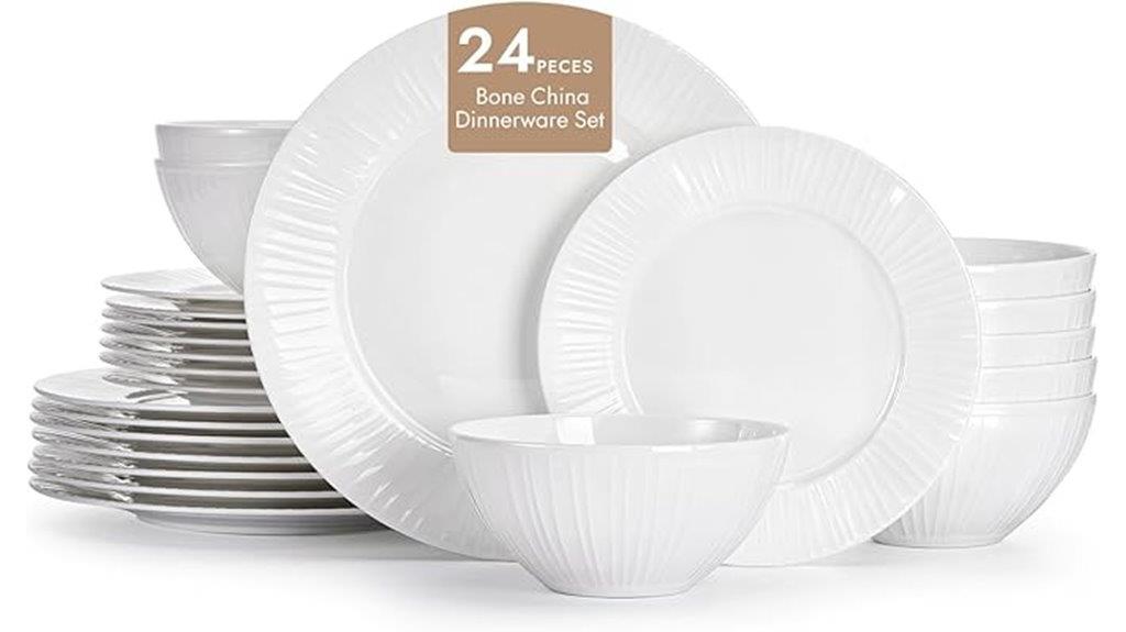 elegant white bone china