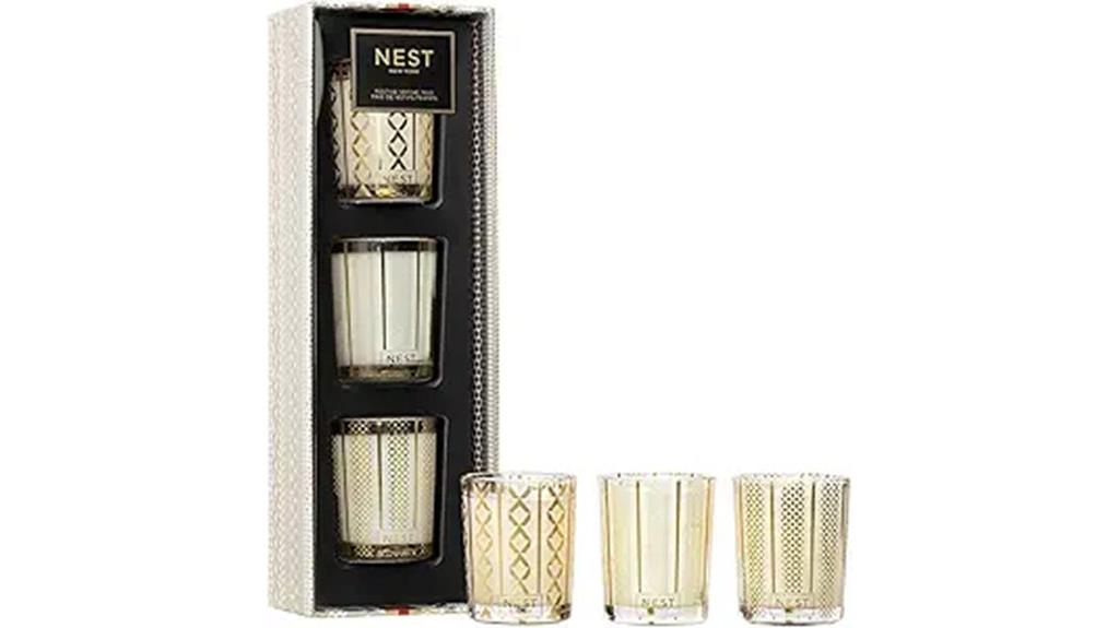 festive candle votive trio