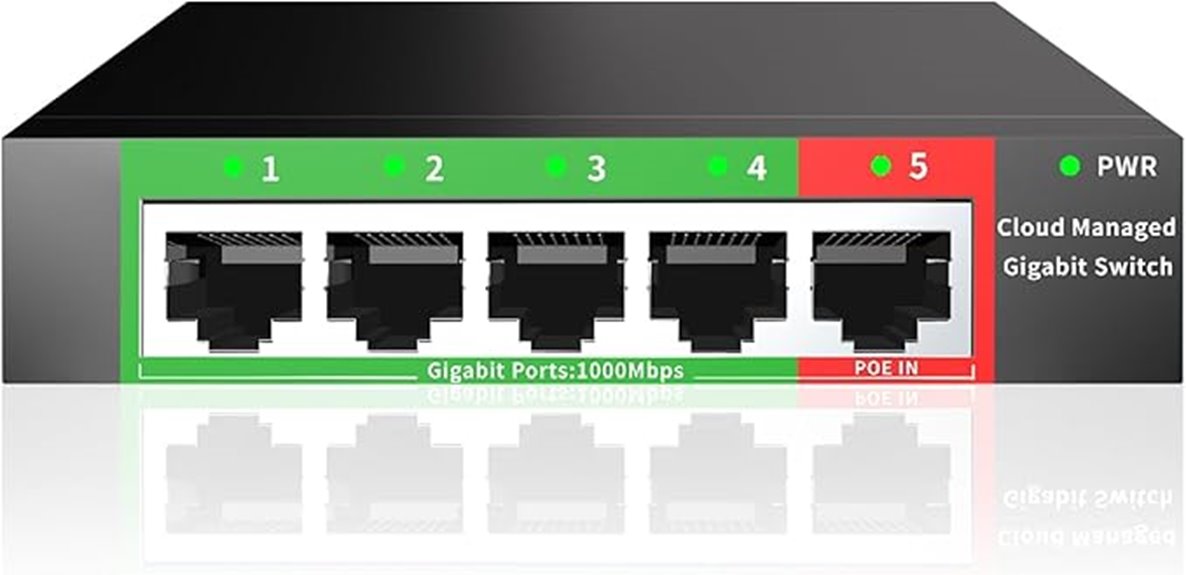five port poe switch