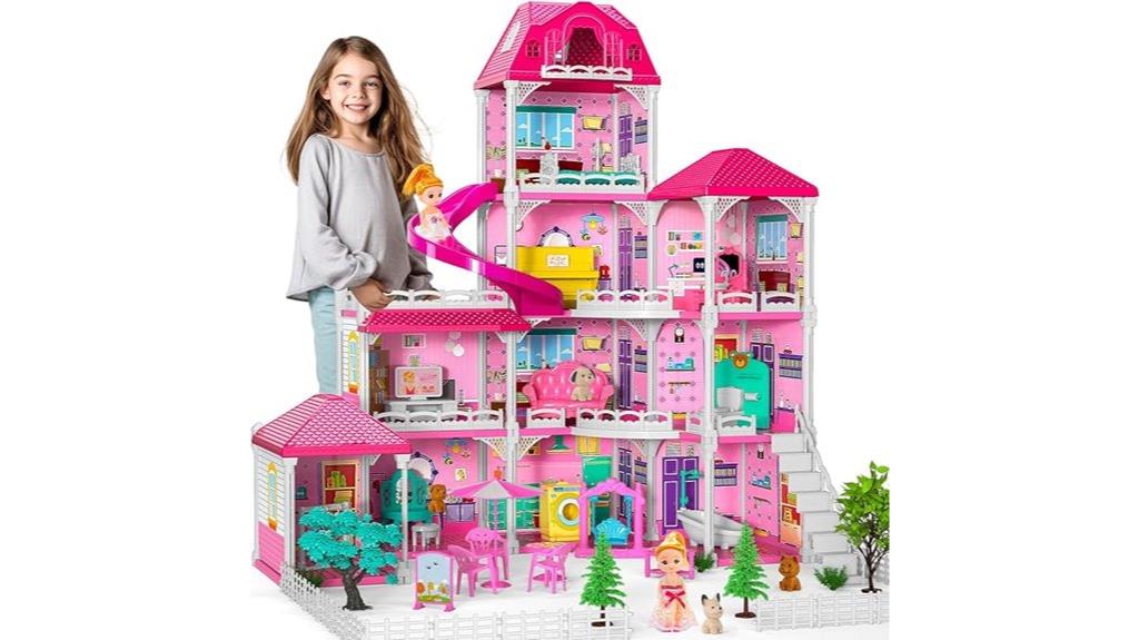 four story dollhouse with accessories
