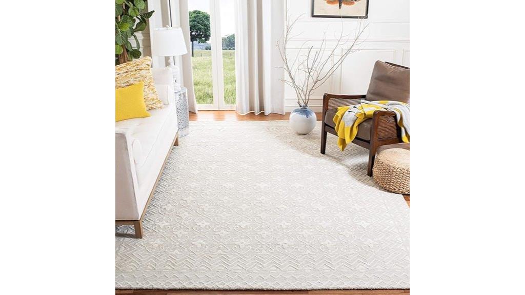 grey ivory wool rug