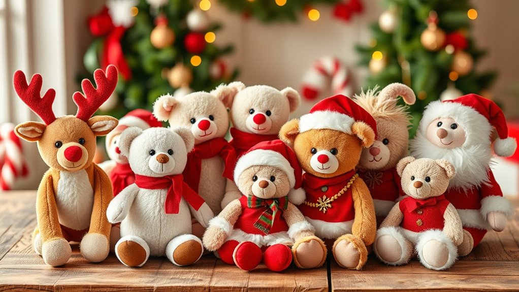 holiday plush toy selection