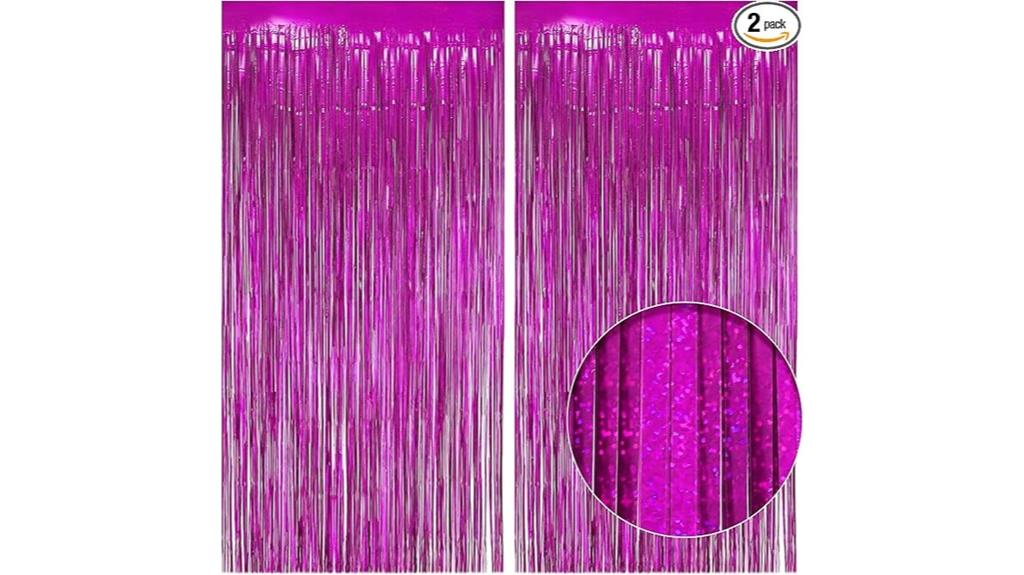 holographic fuchsia fringe backdrop