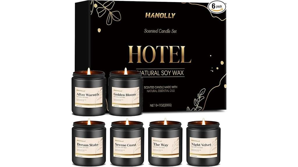 hotel themed candle collection