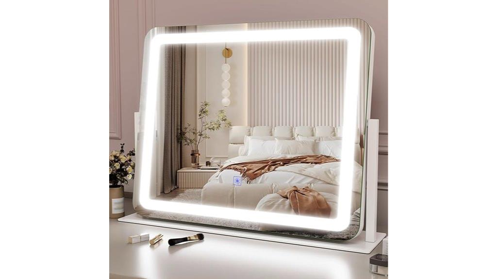 illuminated adjustable makeup mirror