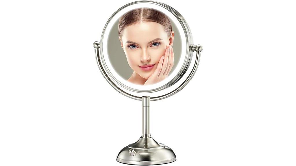 illuminated adjustable makeup mirror