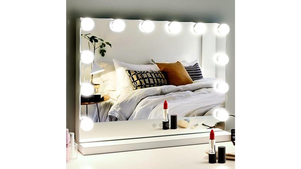 illuminated dimmable vanity mirror