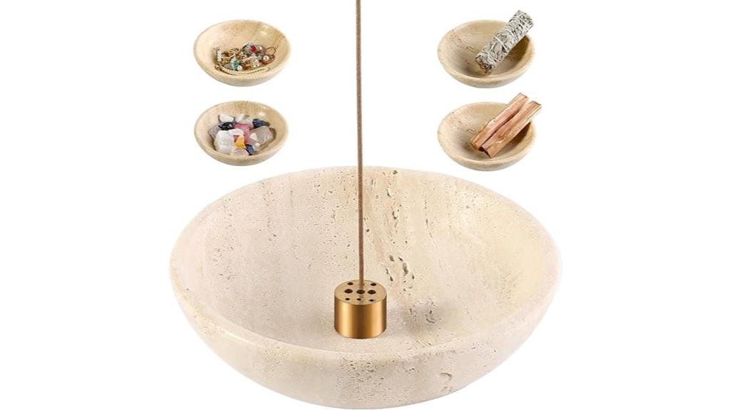koville italian travertine incense holder