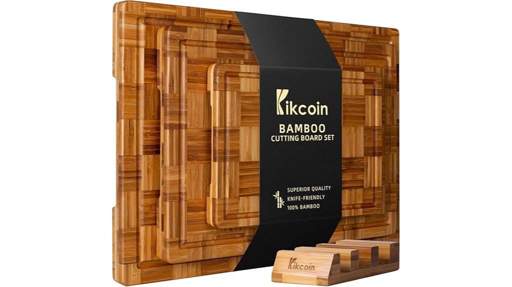 large bamboo cutting board set