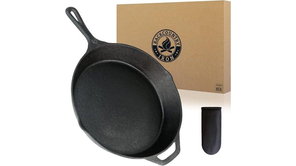 large pre seasoned cast iron skillet