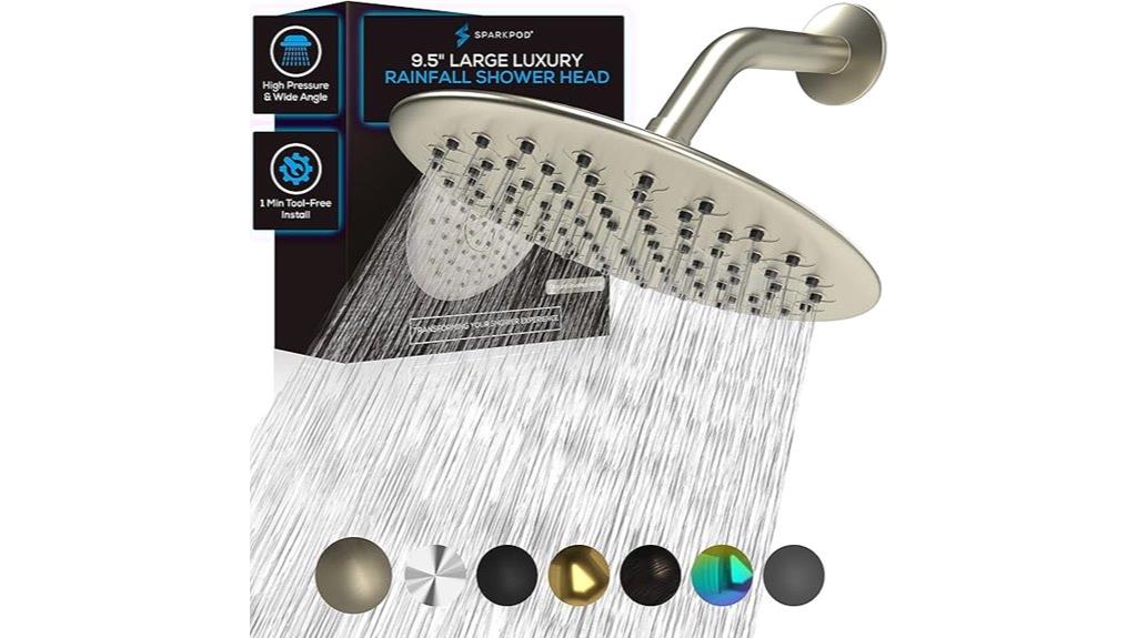 large rainfall shower head