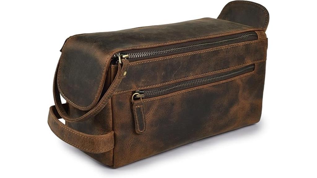 leather travel toiletry bag