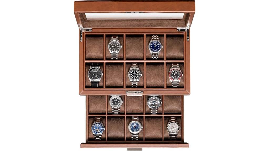 leather watch storage box