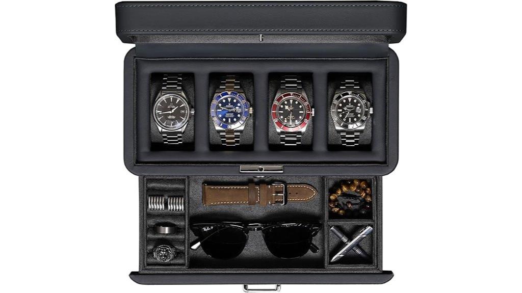 leather watch storage box