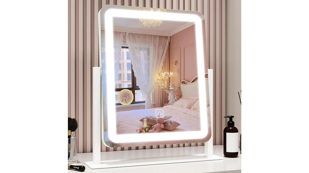 lighted touch makeup mirror