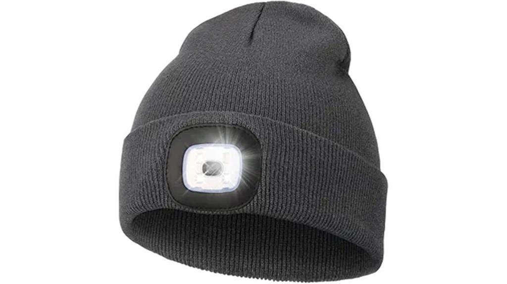 lighted usb rechargeable beanie