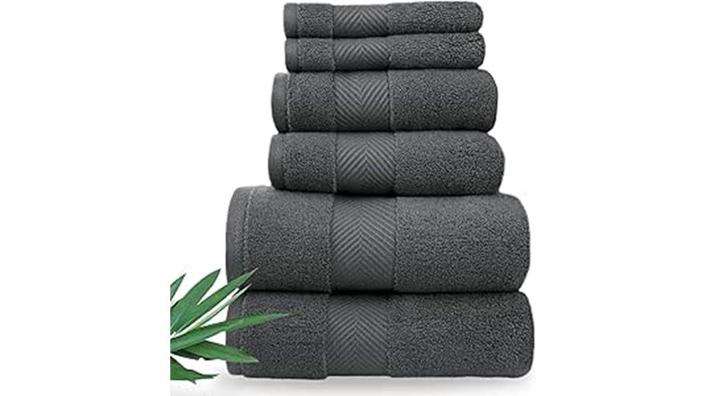 luxurious six piece bamboo towels
