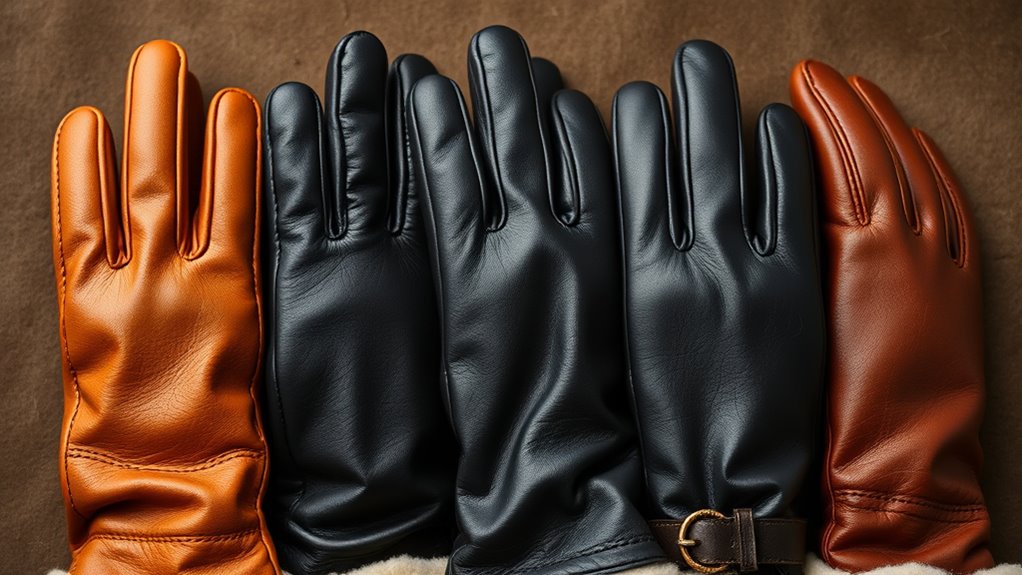 luxury cashmere leather gloves