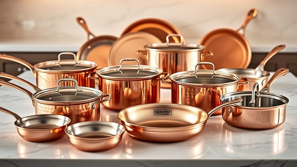 luxury copper cookware sets