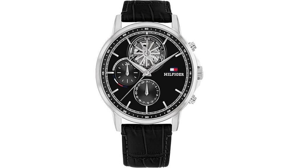 men s 44mm leather watch