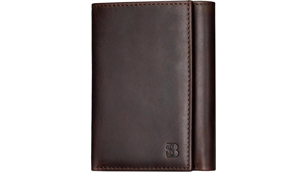 men s leather wallet tri fold