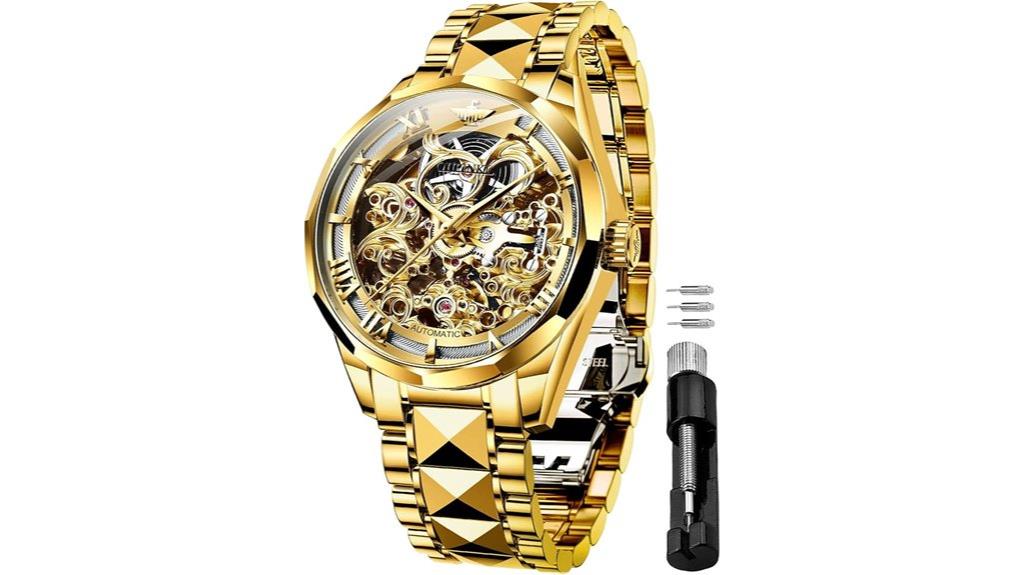 men s skeleton mechanical watch