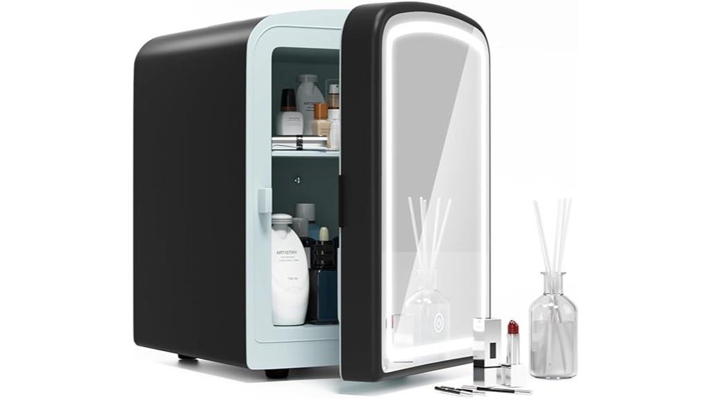 mini skincare fridge mirror