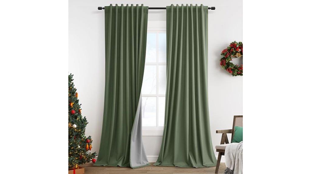 olive green blackout curtains