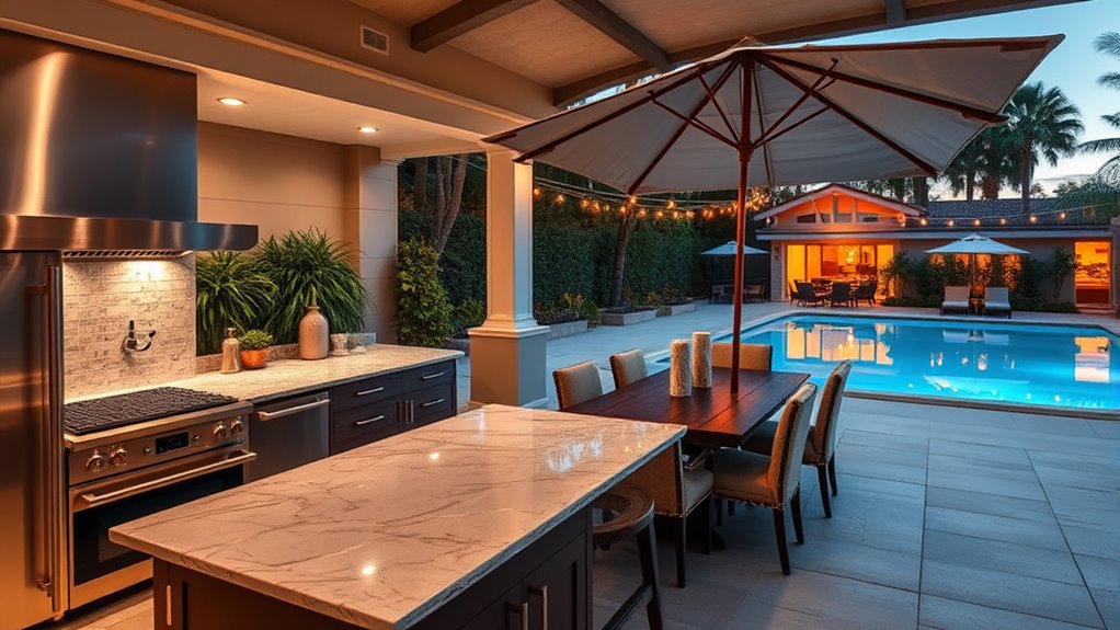 outdoor gourmet kitchen setup