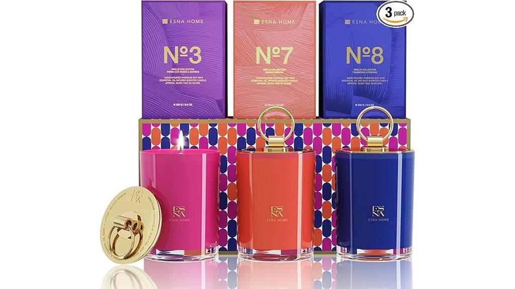 premium soy candle trio