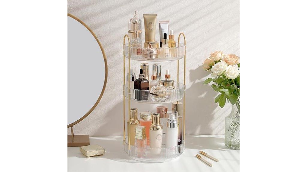 rotating vanity makeup organizer