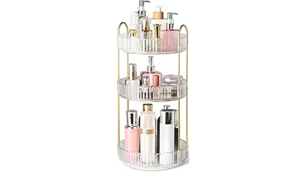 rotating vanity makeup organizer