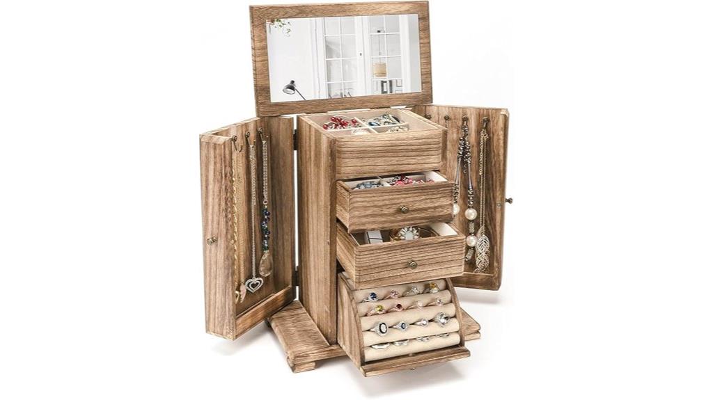 rustic wooden jewelry organizer